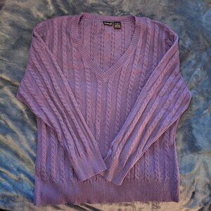 Woman's V-Neck Sweater - Purple